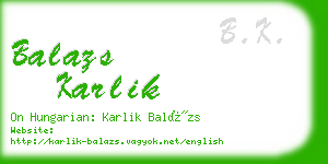 balazs karlik business card